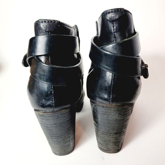 Rag & Bone Harrow Black Leather Moto Inspired Boot Size 38.5 - Picture 5 of 15